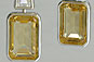 Citrine Emerald Cut Bezel Set Diamond Earrings