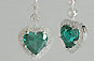 Heart Cut Emerald, Emerald Heart Diamond, Diamond Earrings, Vintage Earrings, Deco Earrings