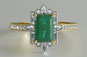 Edwardian Emerald Cut Emerald Dress Ring