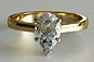 Yellow Gold Pear Cut Diamond Solitaire Engagement Ring