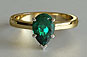 Emerald Pear Cut Solitaire Engagement Ring Knife Edge Shank