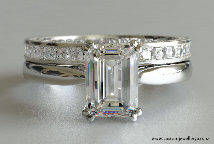Emerald rings with diamonds wedding