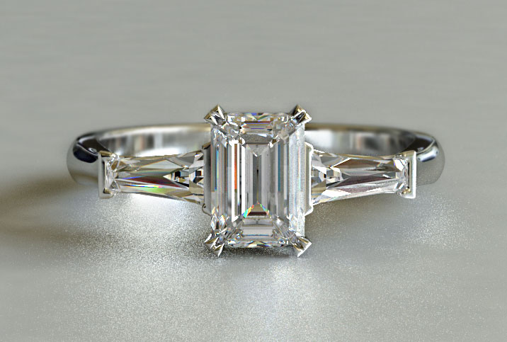 1ctw Diamond Engagement Ring Emerald Cut
