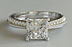 Princess Cut Diamond Engagement Ring - Knife edge