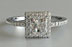 Princess Cut  Engagement Ring Microprong Setting