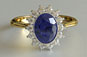 Sapphire Engagement Ring, Oval Cut, Princess Kate Style Ring