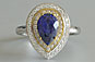 Pear Cut Sapphire, Engagement Ring Sapphire, Halo Diamond Sapphire Engagement Ring