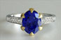 Oval Shape 1.5ct Sapphire Engagement Ring with 0.25ctw Small Round Diamonds