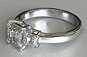 Three Stone Asscher Cut Diamond Engagement Ring