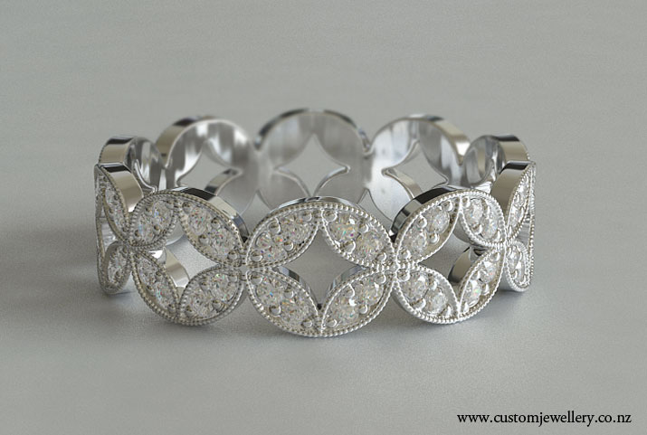 Celtic Petals Diamond Wedding Ring New Zealand