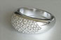 Dome Style Wedding Band with Pave Diamonds