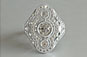 Art Deco 3 Stone Brilliant Cut Diamond Ring