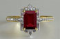 ruby ring, diamond ring, vintage, art deco
