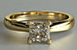 Princess Diamond Solitaire Lucida Setting Yellow 18kt Gold