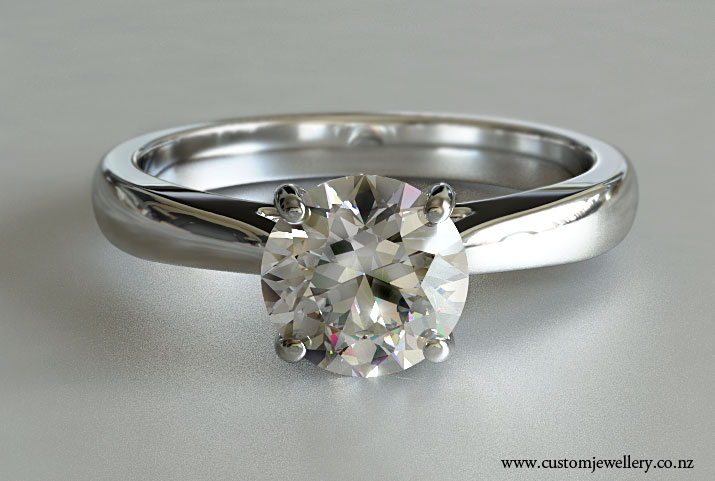 Brilliant Cut Diamond Solitaire Crossover Setting