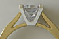 Yellow Gold Princess Diamond Solitaire Engagement Ring Semi-rubover