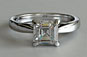 Delicate Asscher Diamond Solitaire Engagement Ring