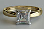 Yellow Gold Delicate Asscher Diamond Solitaire Engagement Ring