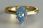 Aquamarine Pear Cut Solitaire Engagement Ring Knife Edge Shank