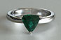 Trillion Cut Emerald Solitaire Engagement Ring