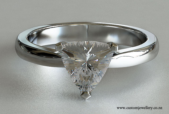 Trillion Diamond Solitaire Engagement Ring