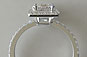 Emerald Cut Solitaire Engagement Ring Halo Micro-prong Setting