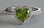 Heart Cut Peridot Diamond Engagement Ring