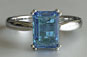 Emerald Cut Aquamarine Solitaire Engagement Ring