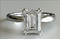 Emerald Cut Solitaire Diamond Engagement Ring with Split Prong Setting