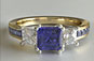 sapphire princess diamond engagement ring 3 stone sapphire yellow gold