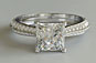 Princess Cut Diamond Engagement Ring - Knife edge