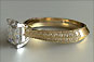 Princess Cut Diamond Engagement Ring - Knife edge In Yellow Gold