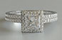 Princess Cut  Engagement Ring Microprong Setting and Wedding Band