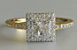 Yellow Gold Princess Cut  Engagement Ring Microprong Setting