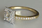 Yellow Gold Princess Cut  Engagement Ring Microprong Setting