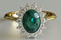 Princess Kate Style Oval Cut Emerald Engagement Ring Yellow Gold