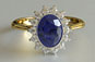Princess Kate Style Oval Cut Sapphire Engagement Ring Yellow Gold