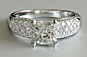 Cusion Cut Diamond Engagement Ring Pave Shoulders