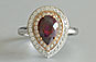Pear Ruby Diamond Engagement Ring Rose Gold Halo