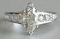 Marquise Diamond Engagement Ring Tapered Sidestones