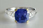 sapphire, cushion, knife edge, split shank