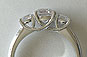 Three Stone Brilliant Cut Lucida Style Crossover Ring