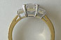 Yellow Gold Three Stone Asscher Cut Diamond Engagement Ring
