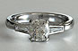Cushion and Tapered Baguette Diamonds Three-stone Ring
