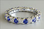 custom design, round brilliant cut diamond sapphire, eternity ring, wedding band, white gold, platinum